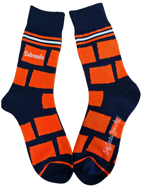 Colorado Shapes in Orange and Blue Men's Socks