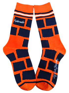 Colorado Shapes in Orange and Blue Womens Socks