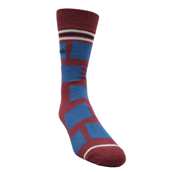 Colorado Shapes in Red, Blue and Silver Men's Socks