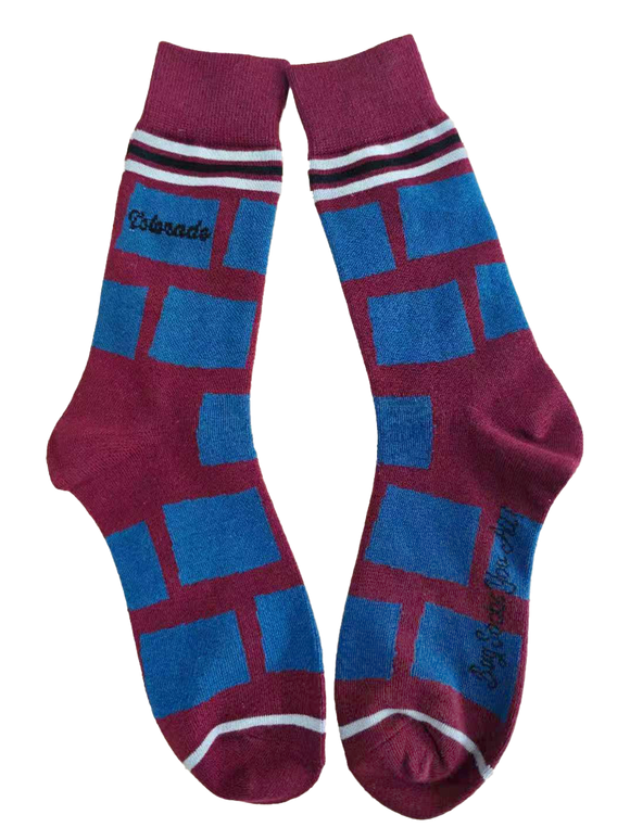 Colorado Shapes in Red, Blue and Silver Men's Socks