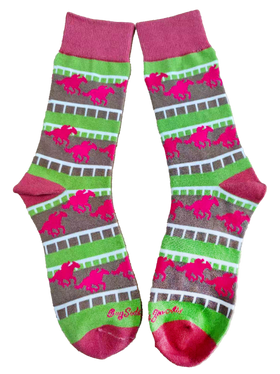 Derby Horses on Track Men's Socks