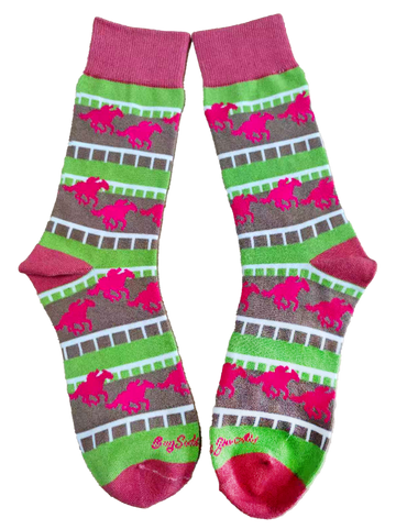Derby Horses on Track Men's Socks