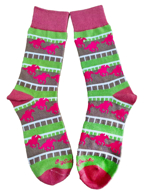 Derby Horses on Track Men's Socks