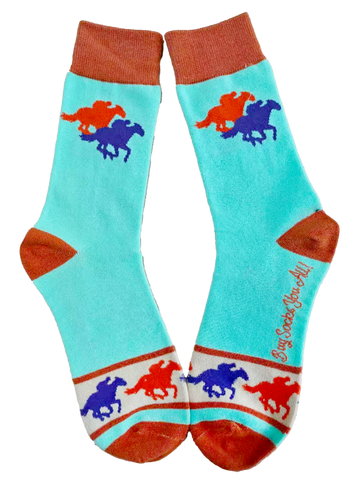Retro Race Horses Men's Socks