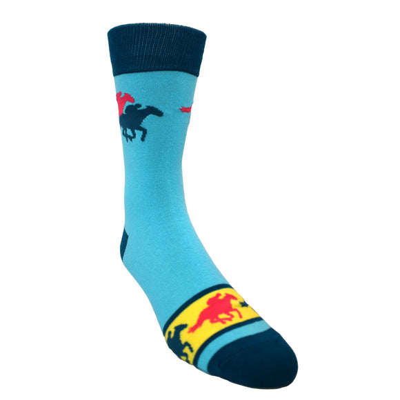 Neon Race Horses Men's Socks