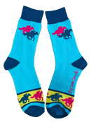 Neon Race Horses Men's Socks-1