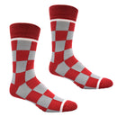 Buckeyes Red and Silver Checkerboard Men's Socks-2