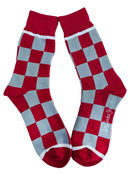 Buckeyes Red and Silver Checkerboard Men's Socks-1