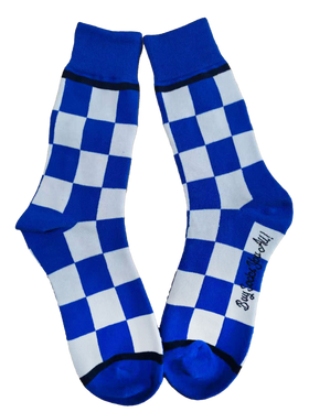 Kentucky Blue and White Checkerboard Men's Socks