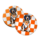 Tennessee Bluetick Coonhound Checkerboard Car Coaster-2