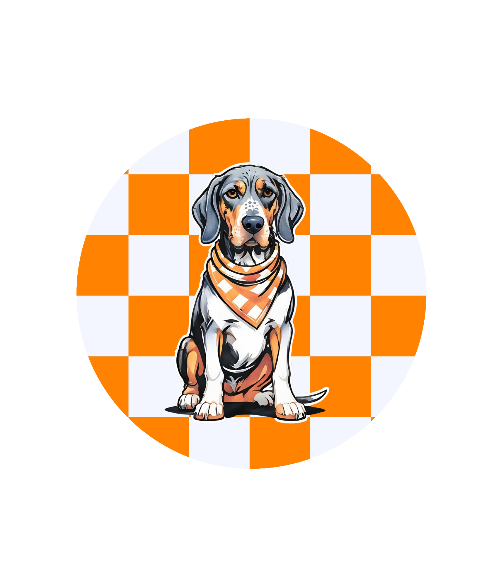 Tennessee Bluetick Coonhound Checkerboard Car Coaster