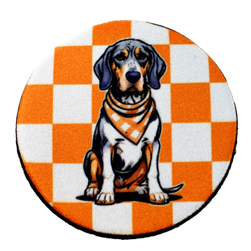 Tennessee Bluetick Coonhound Checkerboard Car Coaster