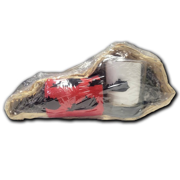 Red and Black Kentucky Sock with Kentucky Rocks Glass Gift Basket