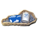 Women's Blue and White Kentucky Shape Sock with Kentucky Girl Wine Glass Gift Basket-3