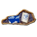 Women's Blue and White Kentucky Shape Sock with Kentucky Girl Wine Glass Gift Basket-1