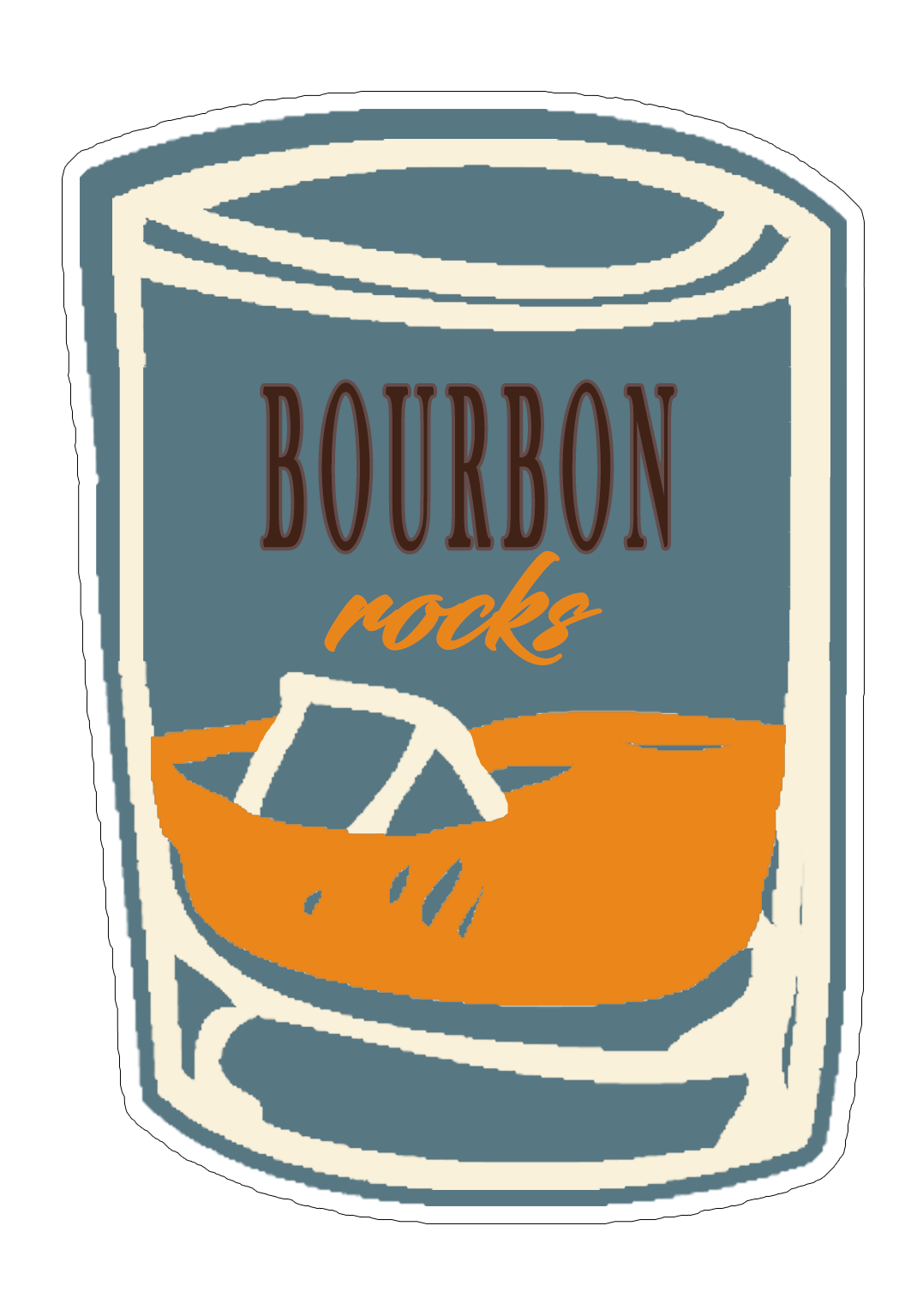 Bourbon Rocks Sticker