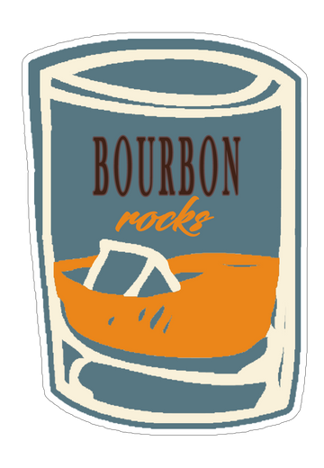 Bourbon Rocks Sticker