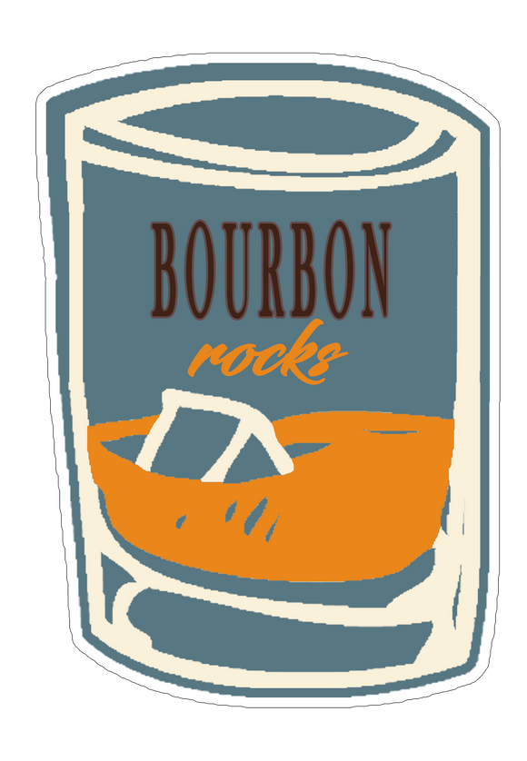 Bourbon Rocks Sticker