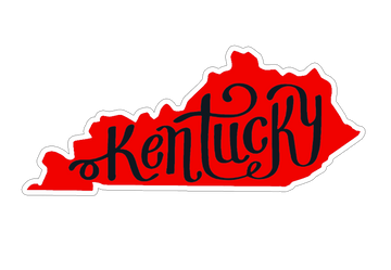 Kentucky Shape Red and Black Sticker