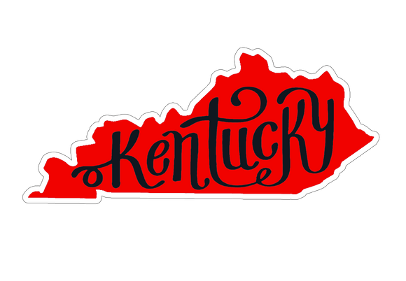 Kentucky Shape Red and Black Sticker