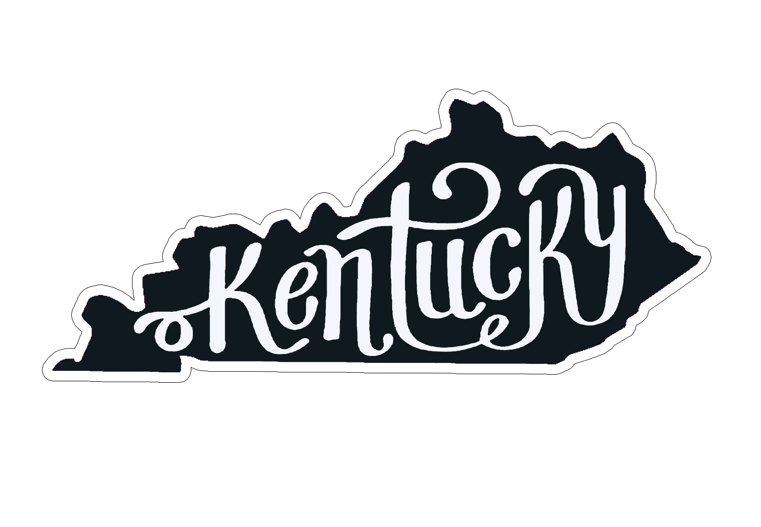 Kentucky Shape Black and White Sticker