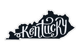 Kentucky Shape Black and White Sticker