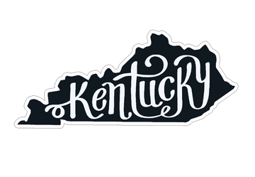 Kentucky Shape Black and White Sticker