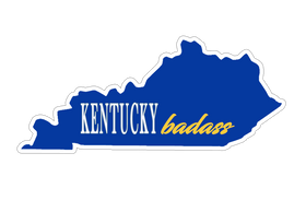 Kentucky Badass Blue and White Sticker