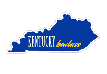 Kentucky Badass Blue and White Sticker