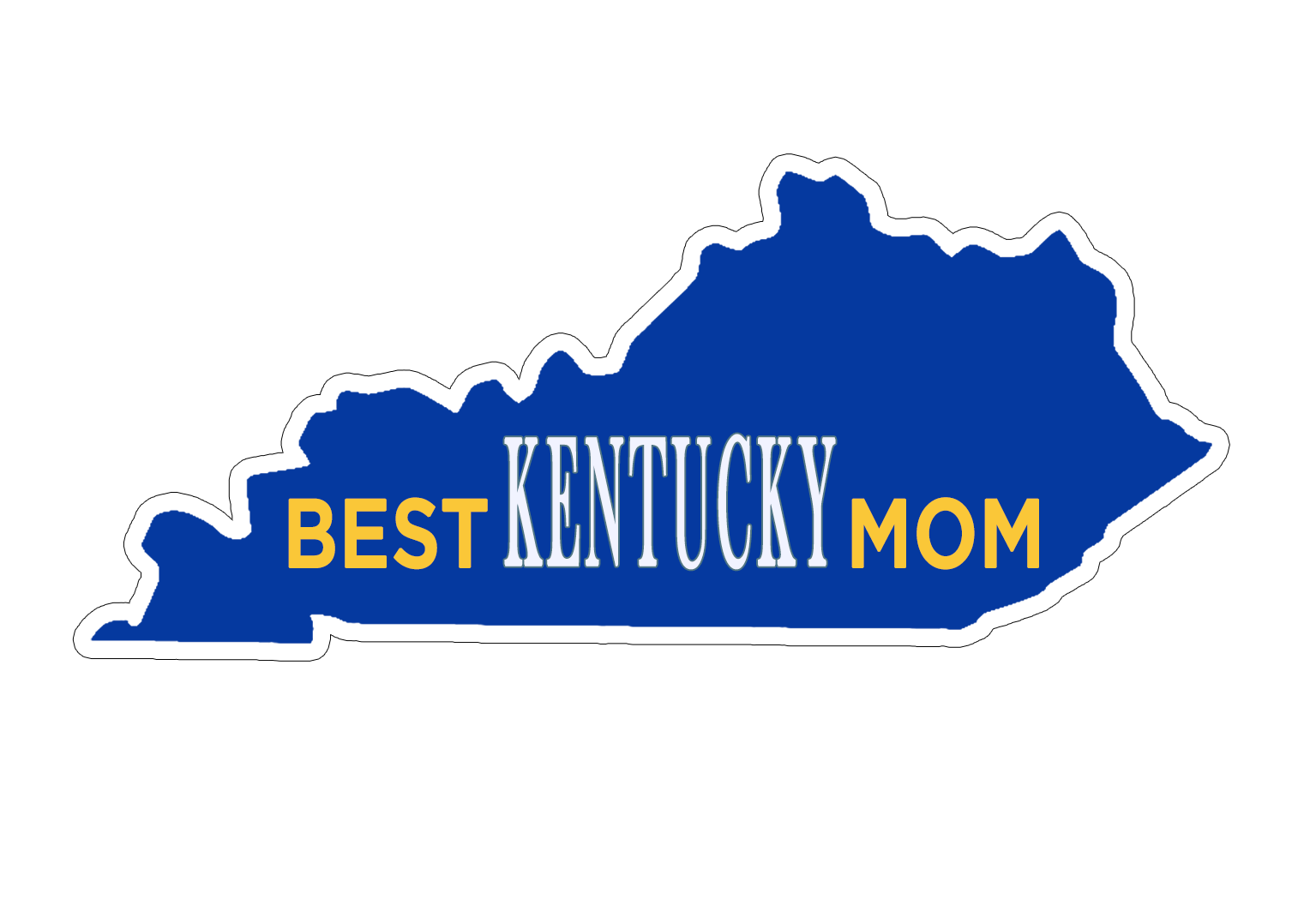 Best Kentucky Mom Blue and White Sticker