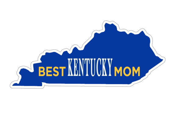 Best Kentucky Mom Blue and White Sticker