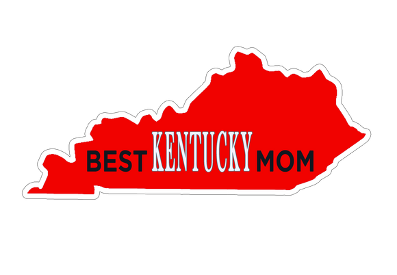 Best Kentucky Mom Red and Black Sticker