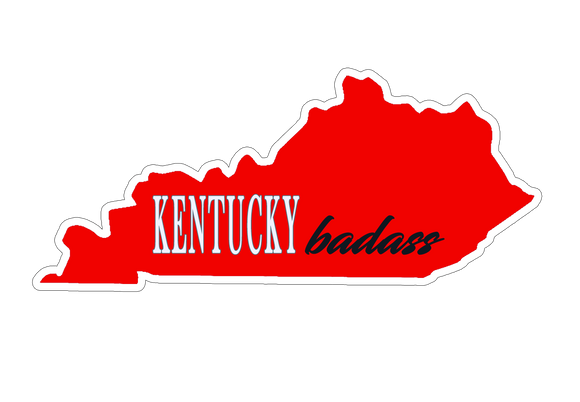 Best Kentucky Badass Red and Black Sticker