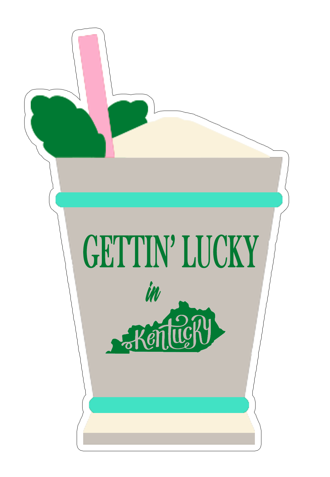 Mint Julep Gettin' Lucky in Kentucky Sticker