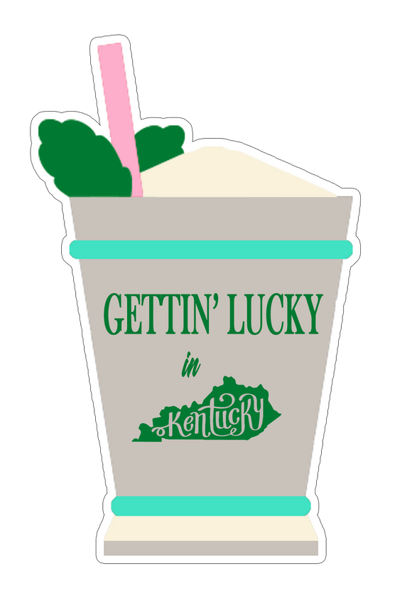 Mint Julep Gettin' Lucky in Kentucky Sticker