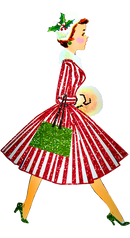 Vintage Christmas Lady Sticker-1