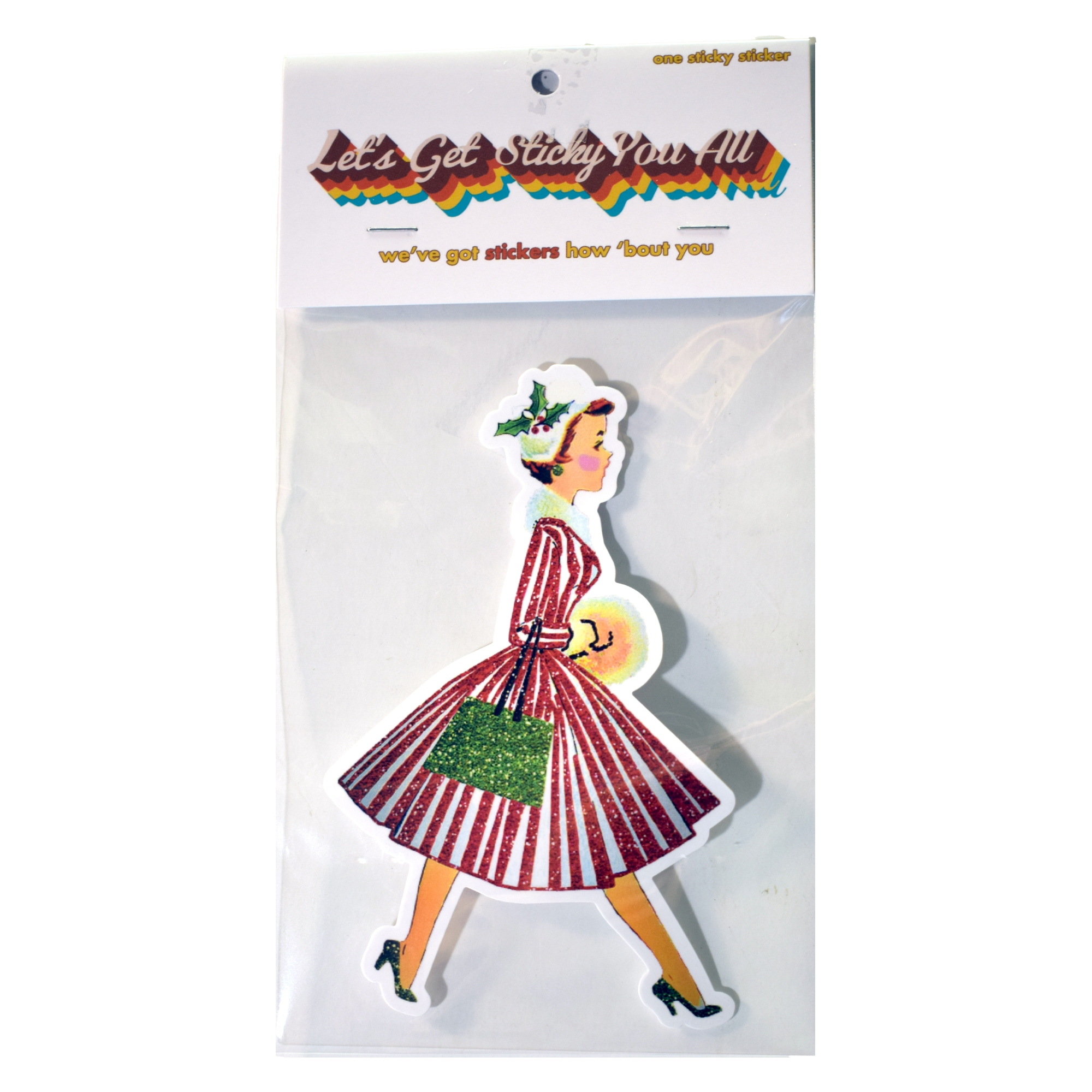 Vintage Christmas Lady Sticker
