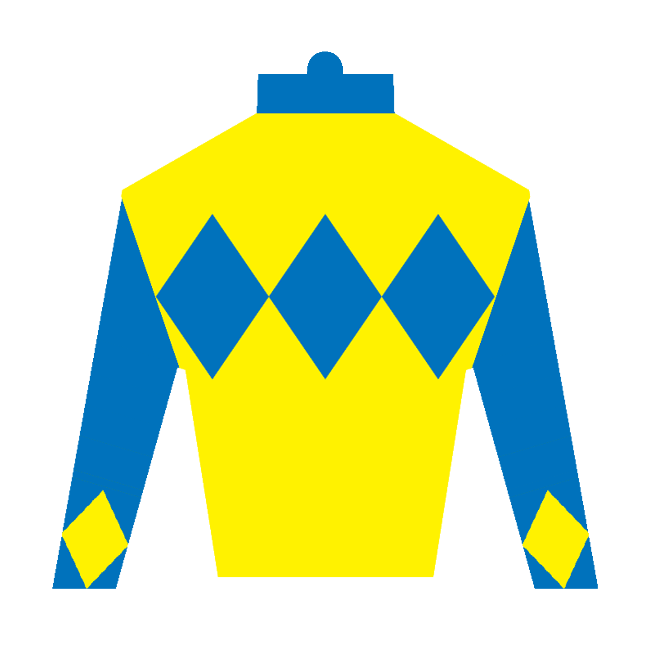 Derby Silk in Blue and Yellow Sticker