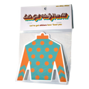 Derby Silk in Orange and Teal Sticker-2