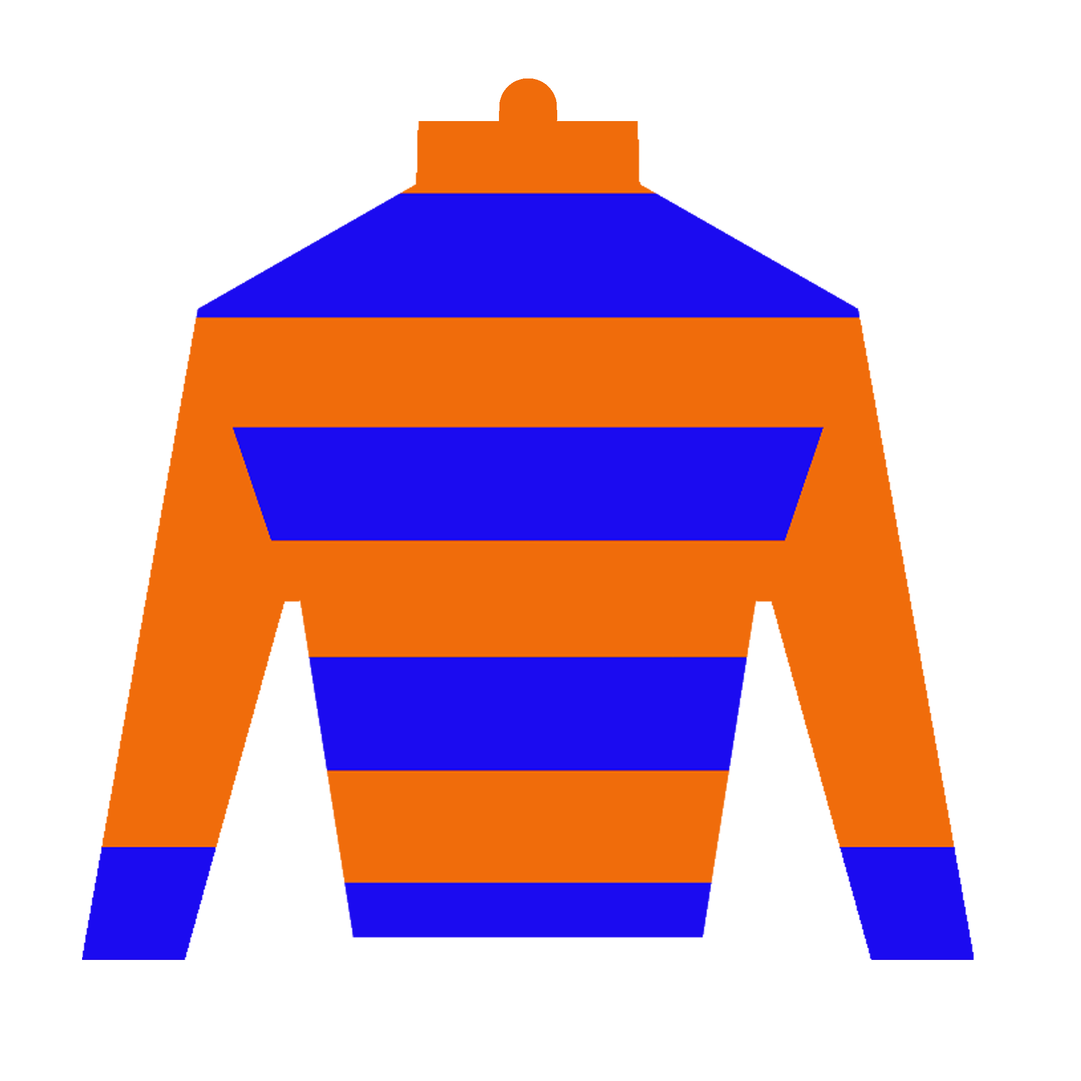 Derby Silk in Blue and Orange Sticker