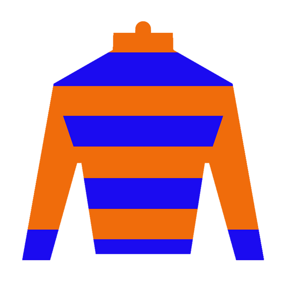 Derby Silk in Blue and Orange Sticker