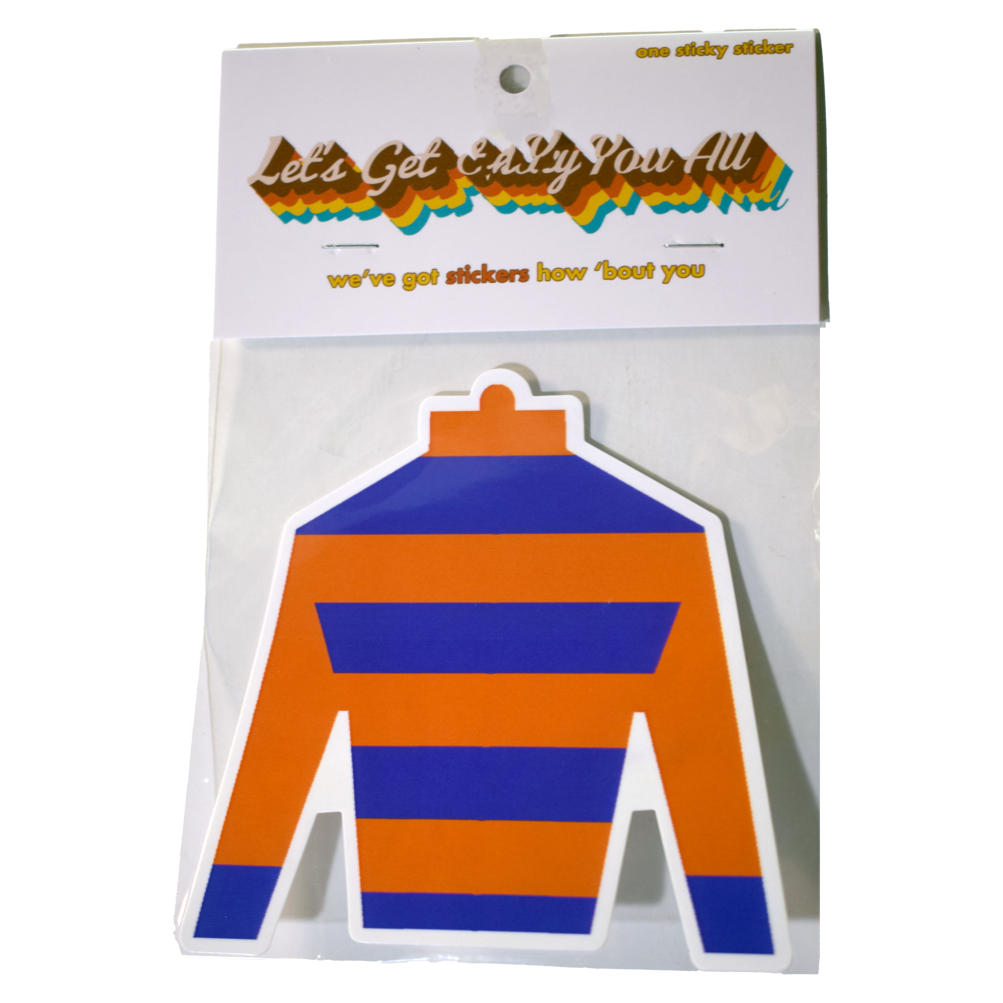 Derby Silk in Blue and Orange Sticker