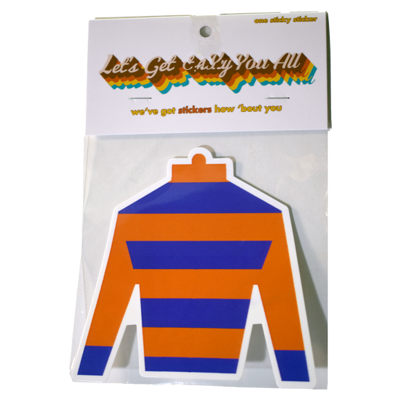 Derby Silk in Blue and Orange Sticker