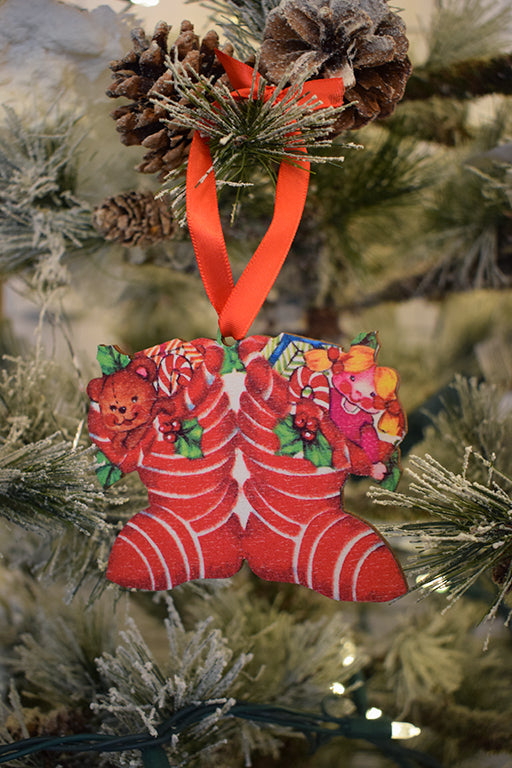 Vintage Stocking Filled with Toys Ornament
