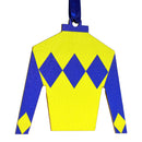 Derby Silk in Blue and Yellow Ornament-1