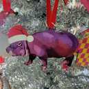 Moo Deng Hippo Wooden Ornament-3