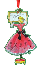 It's Christmas Vintage Lady with Sign Ornament-3