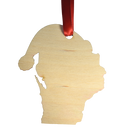 Wisconsin Cheese Pattern with Santa Hat Ornament-2