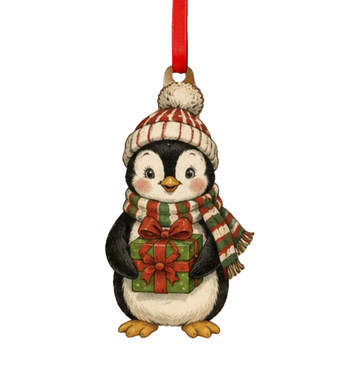 Holiday Penguin with Presents