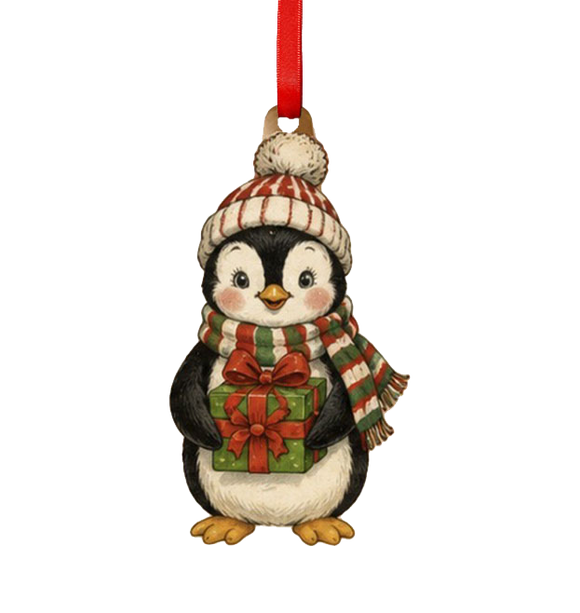 Holiday Penguin with Presents